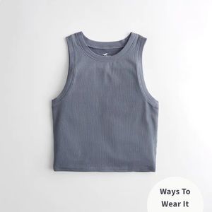 Ribbed Seamless Fabric High Neck Tank